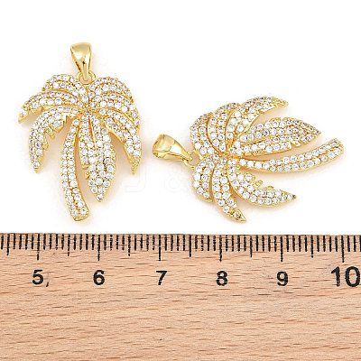 Brass Micro Pave Clear Cubic Zirconia Pendants CU-CBA5CB0-10G-1
