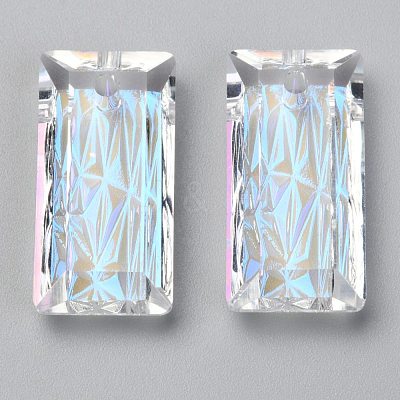 Embossed Glass Rhinestone Pendants GLAA-J101-07B-001MO-1