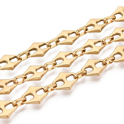 304 Stainless Steel Rhombus Link Chains CHS-Q009-01G-1