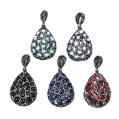 Polymer Clay Rhinestone Pendants RB-S056-11A-B-1
