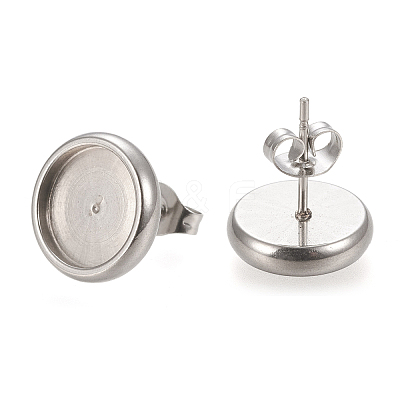 Non-Tarnish 304 Stainless Steel Stud Earring Settings LS-X-STAS-K202-05D-P-1