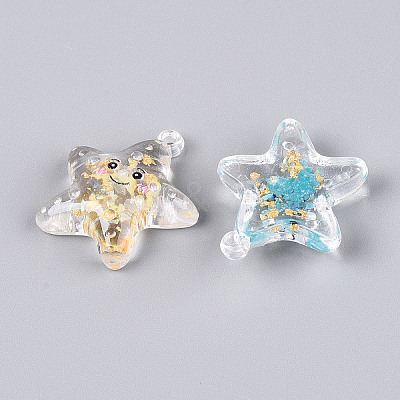 Transparent Acrylic and Gold Foil Pendants TACR-T028-67-1