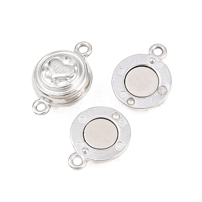 304 Stainless Steel Magnetic Clasps with Loops STAS-P452-04B-P-1