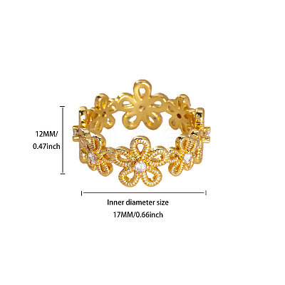 Brass Micro Pave Cubic Zirconia Finger Rings WGDB1F1-01-1