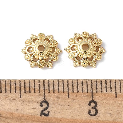 Flower Brass Bead Caps KK-F892-34G-03-1