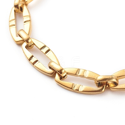 304 Stainless Steel Oval Link Chain Bracelets BJEW-JB06101-01-1