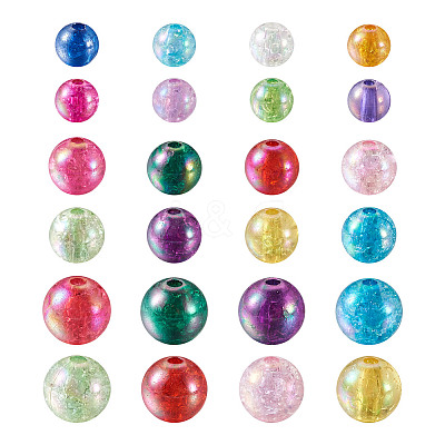 Transparent Crackle Acrylic Beads CACR-TA0001-03-1