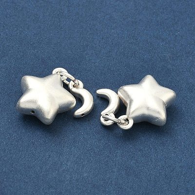Fine Silver Chunky Star with Moon Charms STER-A050-11MS-1