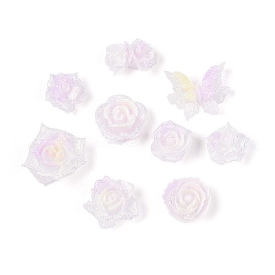 Luminous Flower Resin Cabochons CRES-T025-10H-1