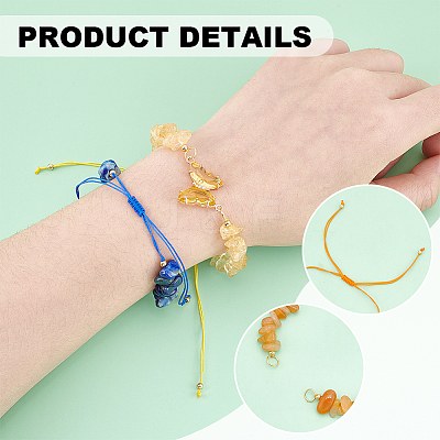 7Pcs 7 Styles Chakra Nylon Cord Bracelet Making AJEW-UN00026-1