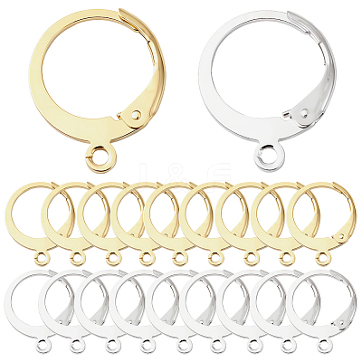 80Pcs 2 Colors 304 Stainless Steel Leverback Earring Findings STAS-SC0010-56-1