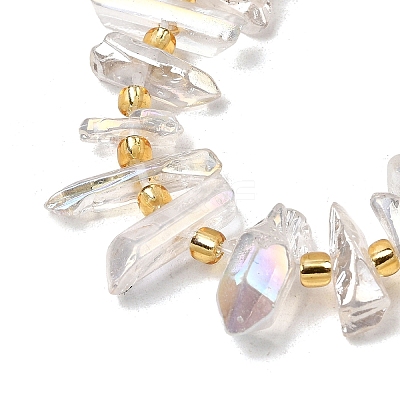 Electroplated Natural Quartz Crystal Beads Strands X-G-F800-F11-A-1