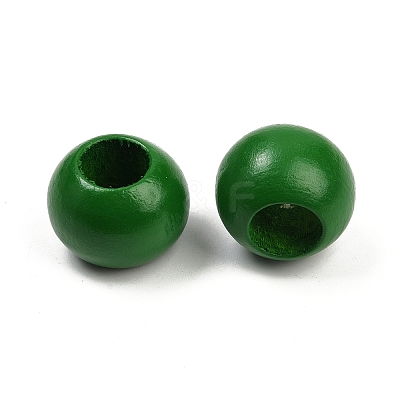 Spray Painted Wood European Beads WOOD-F017-05I-1