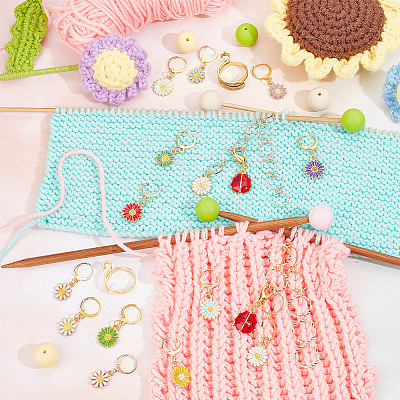 36Pcs Daisy DIY Knitting Tool Sets HJEW-NB00063-1