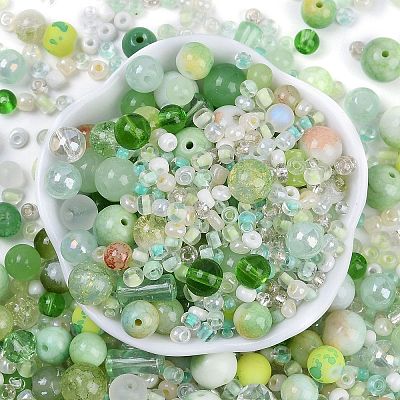 DIY Lampwork Beads & Glass Seed Beds Jewelry Making Findings Kits SEED-K010-01G-1