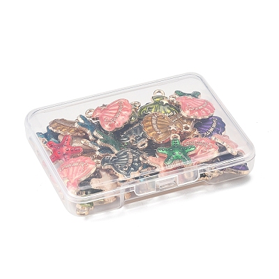 40Pcs 10 Styles Alloy Enamel Pendants ENAM-FS0002-66-1