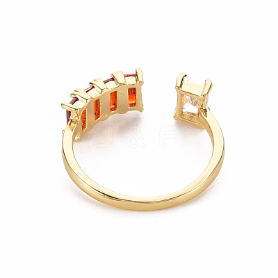 Brass Micro Pave Cubic Zirconia Cuff Rings RJEW-S045-119-NR-1