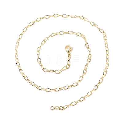 Brass Cable Chains Necklace for Women LS-NJEW-P265-32G-1