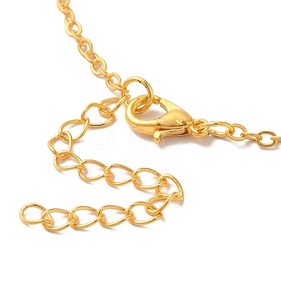Rhinestone Flower Pandant Necklace with Cable Chains LS-NJEW-K247-01G-1
