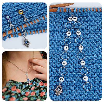 Knitting Row Counter Chains & Locking Stitch Markers Kits HJEW-AB00490-1