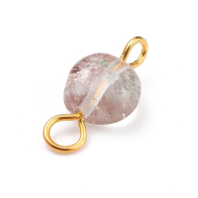 Natural Green Lodolite Quartz/Garden Quartz Links Connectors PALLOY-JF01073-04-1