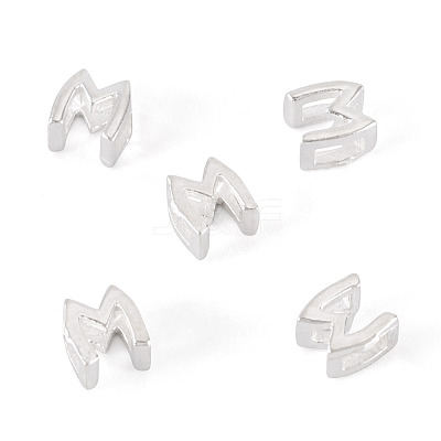 6Pcs 925 Sterling Silver Hollow Initial Beads STER-TA0001-53M-1