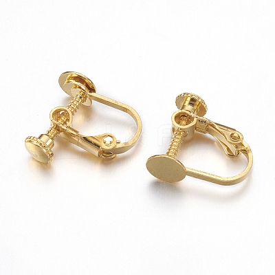 Brass Clip-on Earring Findings KK-K225-14-G-1
