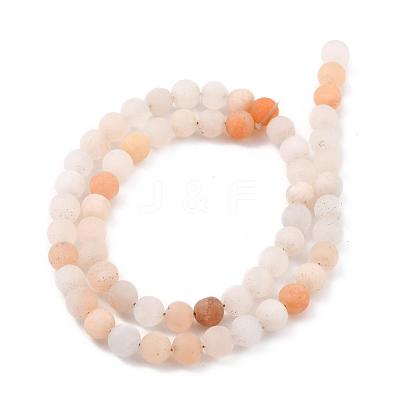 Natural Pink Aventurine Beads Strands G-Q462-6mm-13-1