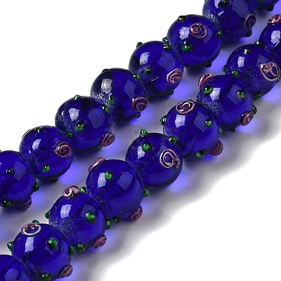 Handmade Bumpy Lampwork Beads Strands LAMP-K037-16A-1