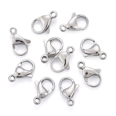 Tarnish Resistant 304 Stainless Steel Lobster Claw Clasps X-STAS-AB13-1