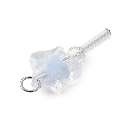 5Pcs Acrylic & Glass Pendants PALLOY-JF03526-02-1