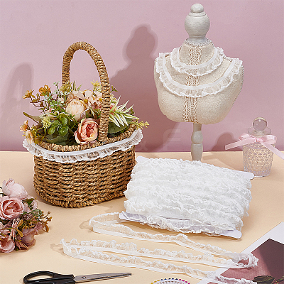 25M Nylon with Spandex Lace Wrinkle Ribbon OCOR-BC0009-48A-1