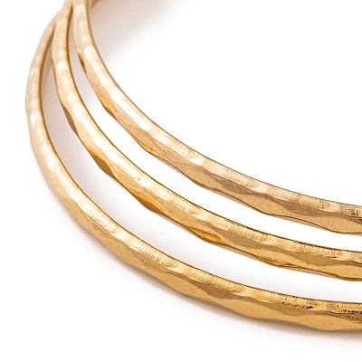 7Pcs PVD Vacuum Plating 304 Stainless Steel Textured Ring Bangles Set for Women BJEW-A011-11C-G-1