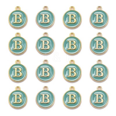 Golden Plated Alloy Enamel Charms X-ENAM-S118-05B-1