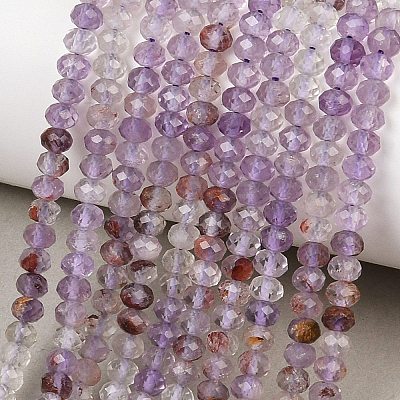 Natural Purple Phantom Quartz Purple Lodolite Quartz Beads Strands G-B175-A22-3x4mm-1