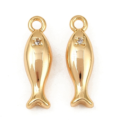 Ocean Theme Brass Micro Pave Cubic Zirconia Pendants KK-F902-08A-G-1