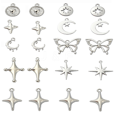 20Pcs 9 Styles Rack Plating Alloy Pendantss FIND-YW0005-18-1