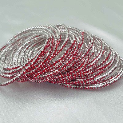 Brass Rhinestone Tennis Bracelets WG6EB7A-16-1