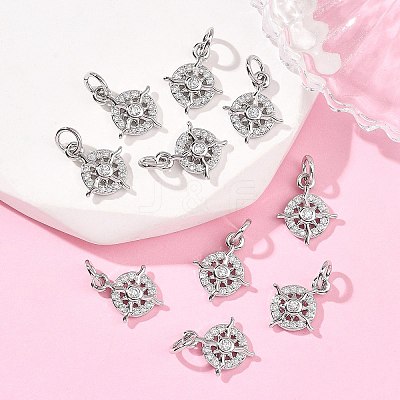 SHEGRACE Brass Micro Pave Cubic Zirconia Charms XGRQ3P012-596P-1