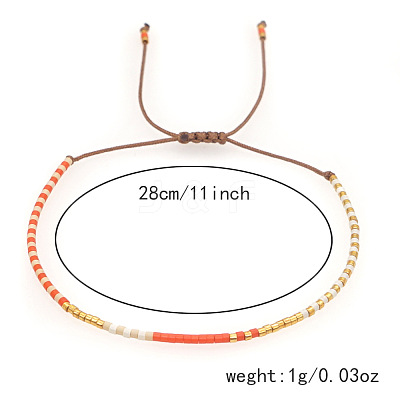 Bohemian Style Cylinder Glass Seed Beaded Braided Bead Bracelets IR5631-1-1