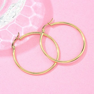 Ion Plating(IP) 304 Stainless Steel Hoop Earrings EJEW-N0016-11G-F-1