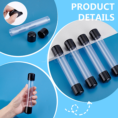 5Pcs PVC Plastic Transparent Storage Tube FIND-GA0008-68B-1