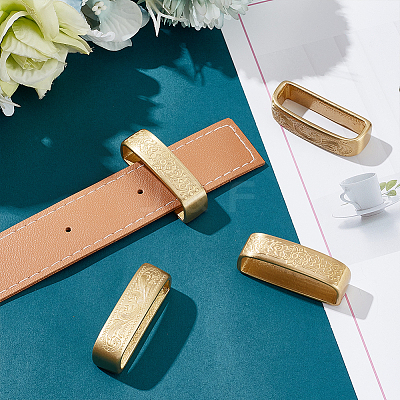 4Pcs 2 Style Brass Loop Keepers KK-WR0001-09-1