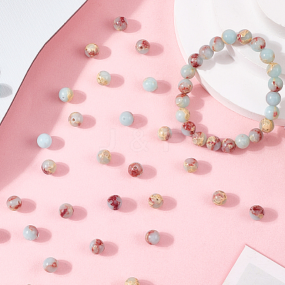 100Pcs Synthetic Aqua Terra Jasper Beads G-SP0001-34-1