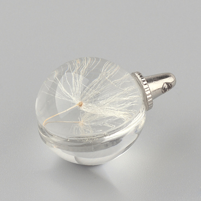 Round Alloy Glass Pendants GLAA-Q051-20mm-01P-1
