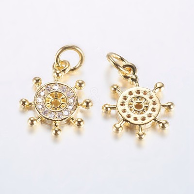 Long-Lasting Plated Brass Micro Pave Cubic Zirconia Charms ZIRC-F069-47G-1