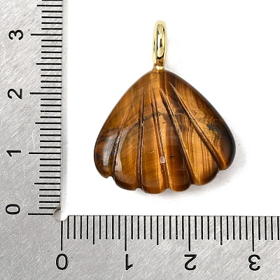 Natural Tiger Eye Carved Pendants G-C282-05D-1