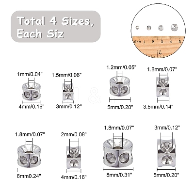 304 Stainless Steel Beads Rhinestone Settings STAS-UN0008-49P-1