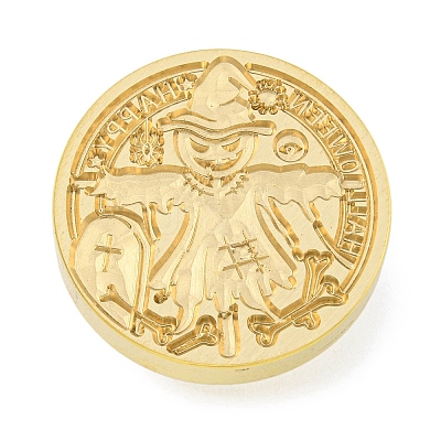 Halloween Series Wax Seal Brass Stamp Heads AJEW-M039-01K-1