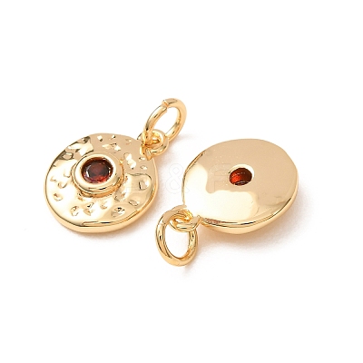 Brass Micro Pave Cubic Zirconia Charms CU-K002-41G-M-1